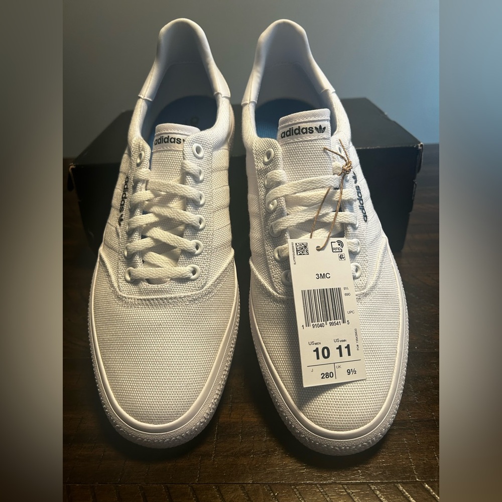Adidas 3MC VULC White / Black Canvas Sneakers  Unisex   Mens 10    Womens 11